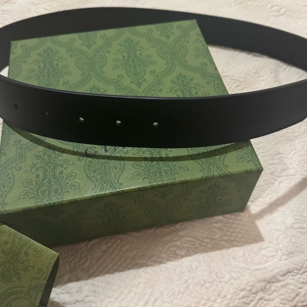 Gucci GG Black leather Marmont Belt Buckle 85-34 400593 Men or Women - Picture 3 of 5